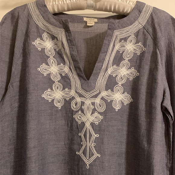 J. Crew Cotton Tunic, Soutache Trim, Button cuffs, XS on Tag - Fits like M, Boho - Picture 3 of 10